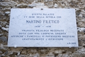 Targa commemorativa Martino Filetico